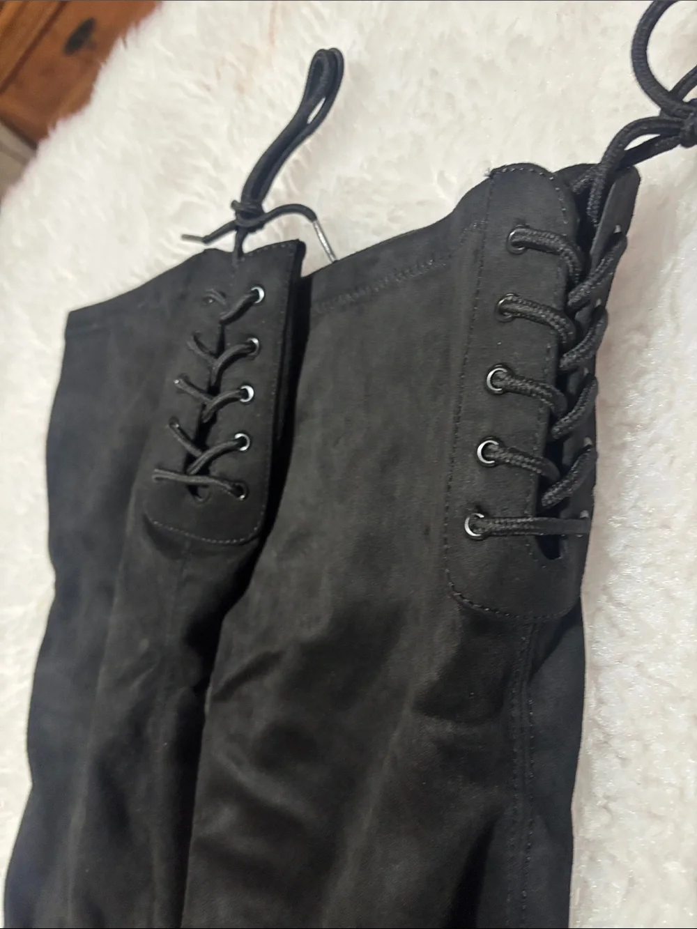Dream Pairs Black Over-the-Knee Block Heel Boots